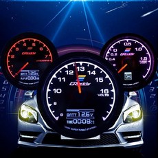 臺灣汽車改裝三聯錶 水溫轉速油壓油溫電壓渦輪增壓賽車儀錶 通用 汽車改裝儀錶 數字顯示改裝儀錶 賽車儀錶, 燃油壓力錶, 1個