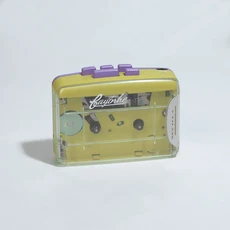 휴대용 레트로 카세트 플레이어 투명 워크맨 헤드폰 라디오 영어 청취기, 기타, 04 Purple
