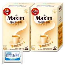 맥심 화이트골드 커피믹스 360T + 물티슈, 11.7g, 180개입, 2개