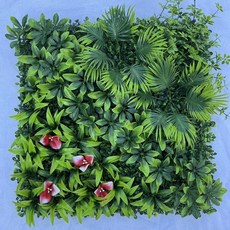 Sunday 綠色新款仿真植物綠葉波斯牆面裝飾綠植，室內商場酒店陽臺背景造景, 50*50最新款米蘭配飾組合22