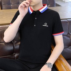 2026男士夏季Polo衫 短袖休閒衫 條紋翻領T恤 輕薄透氣冰絲V領運動商務POLO衫