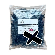 LTG 쿠사비 타일스페이스 타일간격제 십자 1.5mm 검정 300개입, 1개