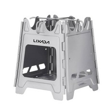 야외 접이식 미니 화덕 스테인레스 스틸/Ti 모닥불 히터 힌지 목재 연소 히터 캠핑 하이킹용, Stainless Steel, 1개