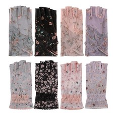 [제이케이] 1+1 자외선차단 운전장갑 망사 실크 플라워 반장갑