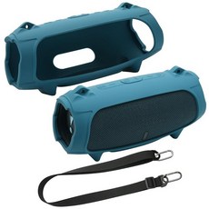 스피커 케이스 무선 충전 블루투스 JBL 차지 5 휴대용 스피커용 TXEsign 실리콘 커버 여행용 보호 w 어깨끈 홀더 액세서리용 전체 커버 블랙, Blue, 블루