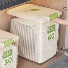 台灣出貨 米桶 儲米桶 裝米桶 防潮米桶 密封米桶 大容量米桶 儲糧桶 家用米桶 廚房夾縫米桶家用防蟲防潮密封裝米, 米白色【防蟲防潮 翻蓋大容量】,30斤【贈量杯】窄型夾縫設計 雙重密封, 1個