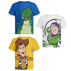 토이 스토리 픽사 티셔츠 (세트) 우디 버즈 라이트이어 제시 렉스 햄 MrPotato Forky Slinky Dog 유아/생일 어린이 옷 블루/화이트/옐로우/레드 2세