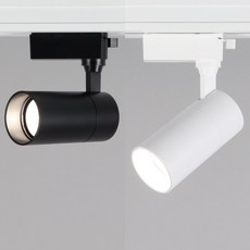 LED 샤인 COB 스포트 조명 원통 레일등 10W cob 레일 핀조명 각도조절 액자등, 주광, 화이트, 1개