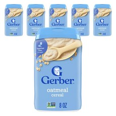 거버 싱글 그레인 시리얼 어린이 미음 227g, 오트밀 (Oatmeal), 6개