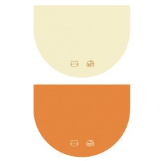 투데이리빙 2P 세트 반려동물 규조토 식사 매트 강아지 고양이 논슬립 위생 방수 펫매트 깔끔 흡수 건조 미끄럼방지 식기 패드, 2개, 고양이세트