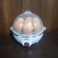 유니맥스 리빙센스 7구 계란찜기 에그쿠커 LS-EG2728 달걀찜기 15분완성 전기계란찜 호빵 만두찜기, 1단 계란찜기 3개
