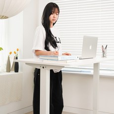 더테리몰 흔들림없는 튼튼한 수동 높이조절 스탠딩 이동식 노트북 책상 800 1200, 800mm (800x600), 블랙