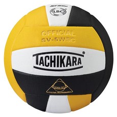 Tachikara Sensi-Tec Composite SV-5WS 배구공 147212, Old NHFS, Yellow/Black/White, 1개