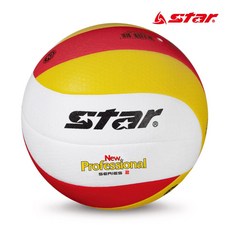스타 뉴프로페셔널2 배구공, 화이트 + 레드 + 옐로우, 1개