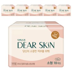 깨끗한나라 디어스킨 에어엠보 울트라스킨 생리대 날개형, 6세트, 소형, 18개입
