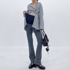 복대형 부츠컷데님팬츠 맘룩 임부복바지 임산부팬츠 예비맘오피스룩