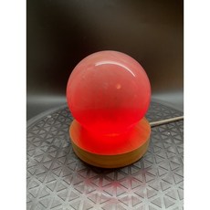 JOSEPH藝品 粉晶水晶球 9cm 1107克 贈送原木LED七彩燈座, 粉色