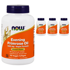 NOW Foods 月見草油素食軟膠囊 1000mg, 90顆, 4罐