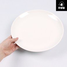 멜라민 원접시 뷔페 부페 학교 교회 급식 그릇 미색 플라스틱, 1개