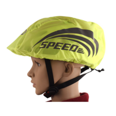 자전거 스피드 방풍 방수 헬멧커버 우의 비옷 레인커버 형광 블랙 점박이 반사 리플렉터, 1개