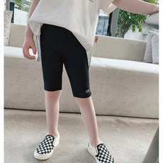 兒童五分鯊魚褲 韓版夏季冰絲修身運動打底褲