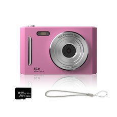 FDUCE M26 고해상도 디지털 카메라 + 64GB 메모리 카드, 딥핑크