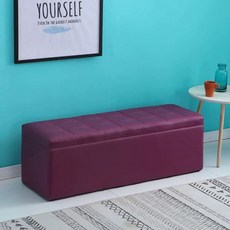 수납의자 화장대스툴 소파 리빙 회색(가죽) 120x40(수납) 긴의자 밝은 스툴 박스 벤치, K. 보라색 가죽