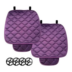실빌 3PCS 카시트 커버 미끄럼 방지 바닥 시트 쿠션 매트 수납 포켓 사계절용 부드럽고 편안한 앞좌석 운전석 보호대 범용 자동차 액세서리(블랙), Purple