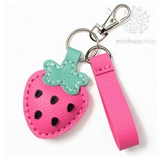 가죽 과일 열쇠고리 만들기DIY, 딸기, 1개, 딸기