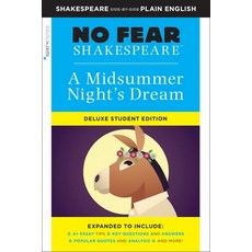 Midsummer Night's Dream: No Fear Shakespeare Deluxe Student Edition Volume 29 Paperback, Sparknotes