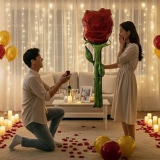 메무모 초대형 장미 풍선 자이언트 꽃풍선 프로포즈 이벤트, 1개, 레드