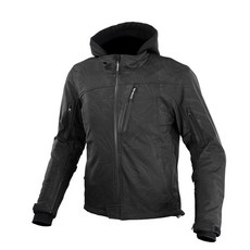 KOMINE 摩托車夾克，輕量舒適，多口袋設計，可拆卸帽子, black