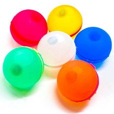 LED 실리콘 재사용 다회용 물풍선 6개입, 6개, 혼합색상, 7cm
