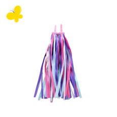 풍성한 킥보드 자전거 스트리머 리본 손잡이 악세사리, 1개, 퍼플+핑크