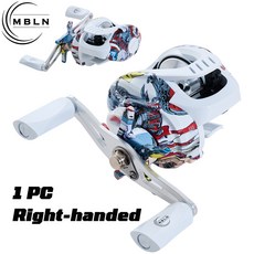 塗鴉路亞水滴輪打黑雷強專用遠投魚線輪防炸線泛用線杯路亞漁輪, 1個, 右手
