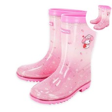 마이멜로디 핑크 글리터 트로피칼 어린이 PVC 장화 캐릭터장화
