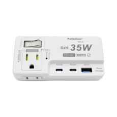 Palladium TYPE-C PD35W USB 分接器 高溫自動斷電 多孔插座, 1個, 【R-62PLC】1開2插2+3P