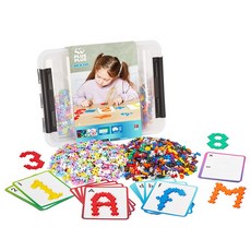 【Plus-Plus 加加積木】小顆粒 ABC&123 學習收納箱 2000片, 1個