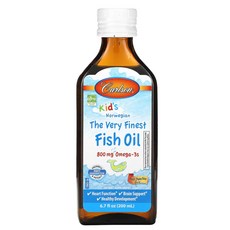 칼슨 어린이용 노르웨이산 피쉬 오일 저스트 피치 800mg 200 ml(6.7fl oz), 200ml, 1개