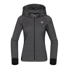 JDX 여성 사선 자카드 후드 풀오픈(X2WJU8118BK)