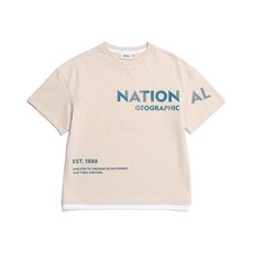 내셔널지오그래 NATIONAL GEOGRAPHIC KIDS K232UTS830 그래픽 레이어드 반팔티셔츠 LBEIGE 454799