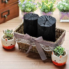 가꾸지오 공기정화 국내산 참숯1kg와 레이스바구니, 1개