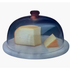 易利優品 天然大理石起司罩 展示罩 蛋糕罩, 白色, 1個