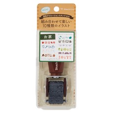 Shachihata 迴轉式裝飾印章 mini版, 1個, 05.居家 NRD15A5