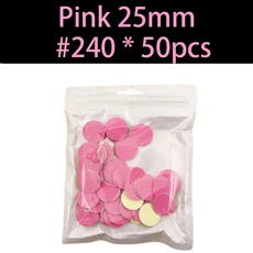 새로운 ~ 핑크 샌딩 페이퍼 50/pcs 페디큐어 풋 케어 도구 15mm 20mm 네일 드릴 비트 디스크 살롱 Calluse, 11 25mm  240 50pcs