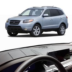 싼타페CM 가죽 대시보드커버 자동차 대쉬보드 차량용 논슬립 카바 용품 가죽 덮개 커버 자동차 선 차량용 dew+88872TV, 상단매립형_블랙스티치