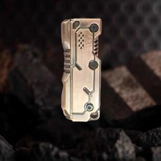 H 嚴選好物-全新保真 機魂旋轉推拉磁力槍栓閤金機械推牌黑科技金屬潮玩edc解ya玩具A, 復古金色, 1個