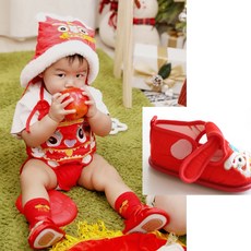 GoGraphy 抓周虎衣帽鞋套裝組合 寶寶週歲 抓周服 寶寶肚兜 抓周佈置 抓周儀式