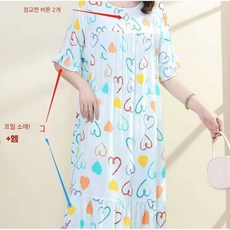 원피스잠옷 홈웨어 사이즈 레이스 반팔 실크 라지 홈드레스 면 나이트 여성용 드레스 제품 롱, 1개, 1. 프리사이즈 (90-170kg) 1개