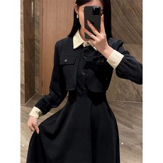 수유 패치 가을 톡톡한 차이나 싱글 슬림 원피스